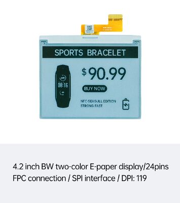 4,2-дюймовый черно-белый дисплей E Ink с интерфейсом SPI для Smart ESL и смарт-карт